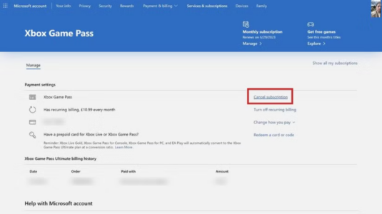 How to Cancel Xbox Game Pass Subscription